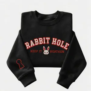 Carson Rabbit Hole Embroidery Hoodie, The Heathens Club Merch, Dark Romance Bookish Gift, Custom Embroidered Name Shirt, Book Lover Gift