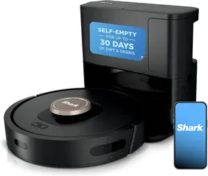AI Robot Vacuum with XL HEPA Self-Empty Base, Bagless, 60-Day Capacity, LIDAR Navigation, Perfect for Pet Hair, Compatible with Alexa, Wi-Fi Connected, Carpet & Hard Floor, Black