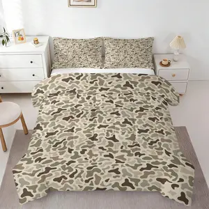 2/3Pcs Neutral Duck Camo Comforter Set | Camouflage Print Bedding with Pillow Shams, Ultra Soft Cozy Hunting Style Quilt, Rustic Tactical Bedroom Decor, Ideal for Outdoor & Nature Enthusiasts