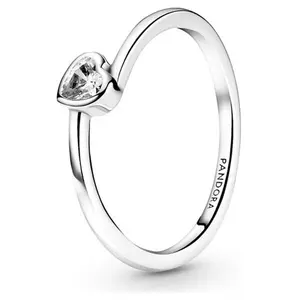 Pandora People Clear Tilted Heart Solitaire Ring 199267C02-48