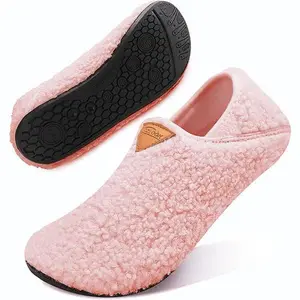 Women’s & Men’s Cozy House Slippers Plush Lined Sock-Style Home Shoes with Soft Rubber Non-Slip Sole Minimalist Design for Indoor & Outdoor Comfort in Fall & Winter