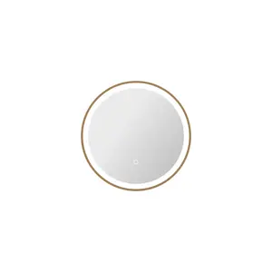 Elegant Kitchen & Bath MRE6B21SG 21 in. Round LED Front & Backlit Wall Mirror, Satin Gold