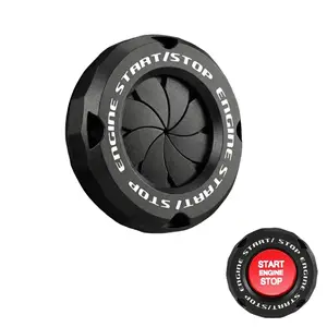 【Father's Day Gift】Rotary Push Start Button Cover - Universal Car Engine Start Stop Switch Cover, Cool Racing Style Ignition Button Decor, Auto Interior Accessories Gift for Car & Motorcycle - Black/Pink