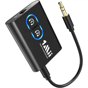Bluetooth 53 transmitter receiver for tv to wireless headphones dual link aptx adaptivelow latencyhd audio aux adapter for home stereo airplane boat gym