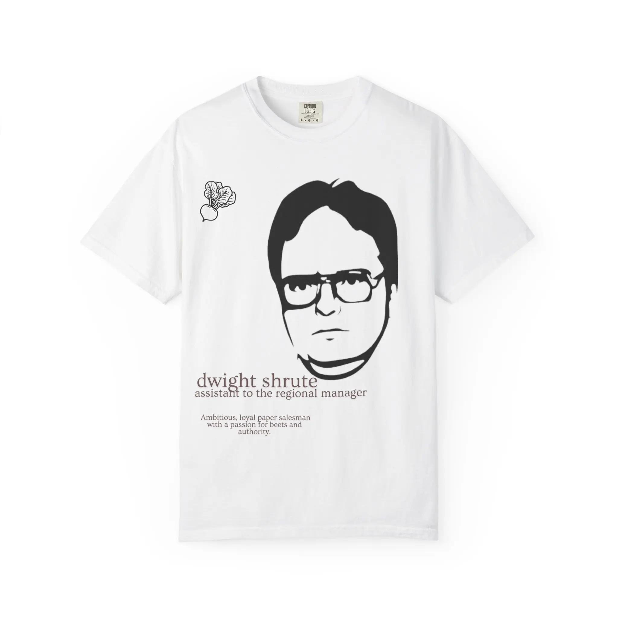 Dwight Schrute Graphic T-Shirt for Men, Soft Garment-Dyed 100% Cotton, Short Sleeve Round Neck, Pre-Shrunk Fit, The Office Fan Gift, Tshirt, Menswear, S To 4Xl, Streetwear, Supports Sustainable Practices, Casual Tee, Tops, Shortsleeve