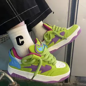 2025 Style College Retro Contrasting Color Bread Women's Ulzzang Niche Trend Couple Casual Sports Board Sneakers Sneakers Men