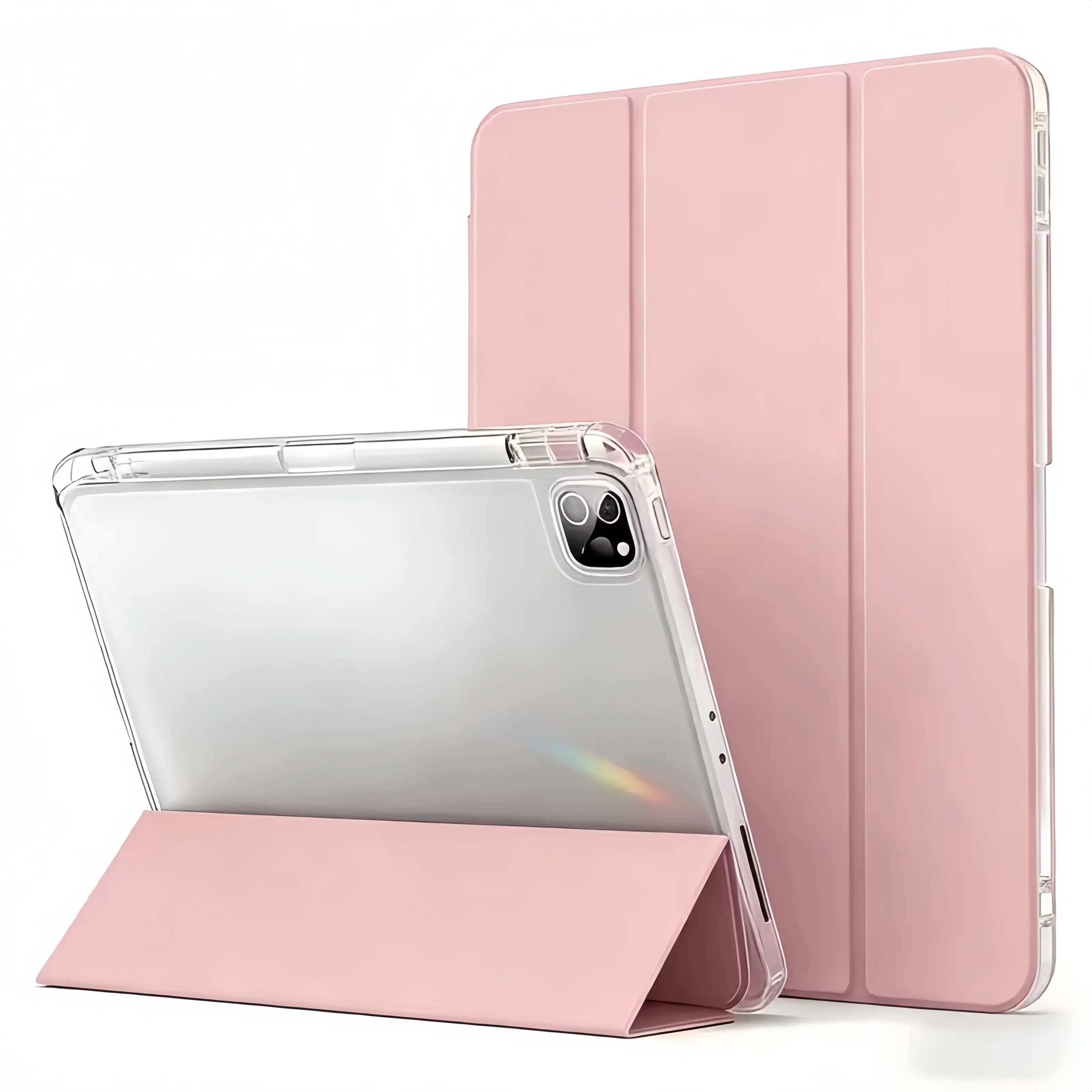 iPad Case a16 for iPad Mini 4/5/6/7 iPad Air 4-7 Pro 11" 12.9" 13" Foldable Case, Multiple Viewing Angles, Shockproof Clear Back Cover, Auto Sleep/Wake, Pencil Holder, Anti-Fouling Leather Case for iPad Tablet Accessories Protection Computer