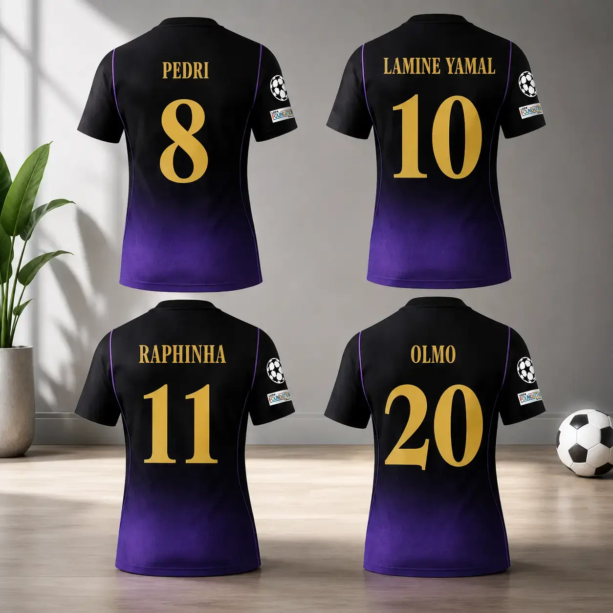 Black Purple Soccer Jersey 2026/27 - Fan Style Football Shirt, Unisex Breathable Sportswear