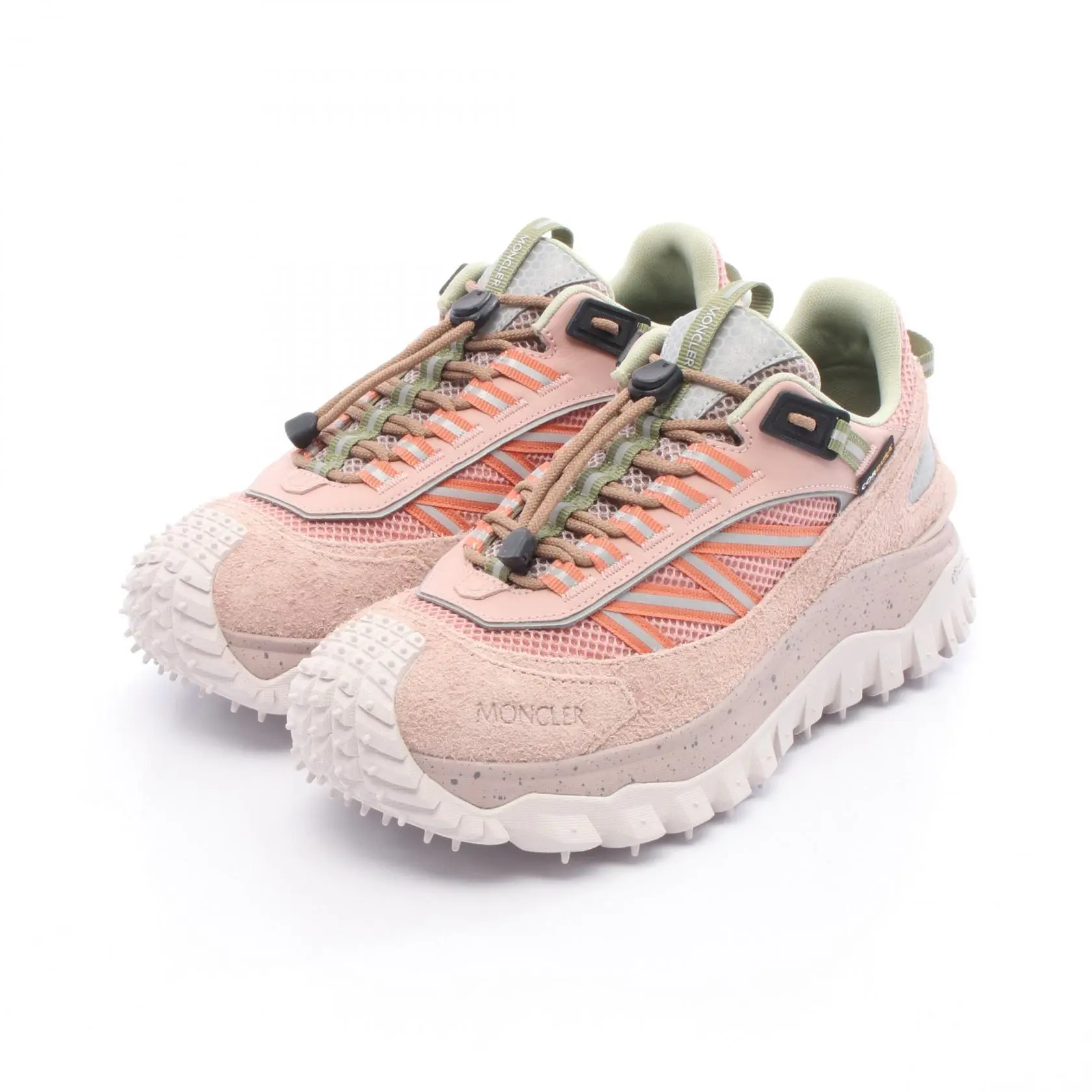 Pre-owned MONCLER Suede Small Leather Goods Trailgrip Sneakers