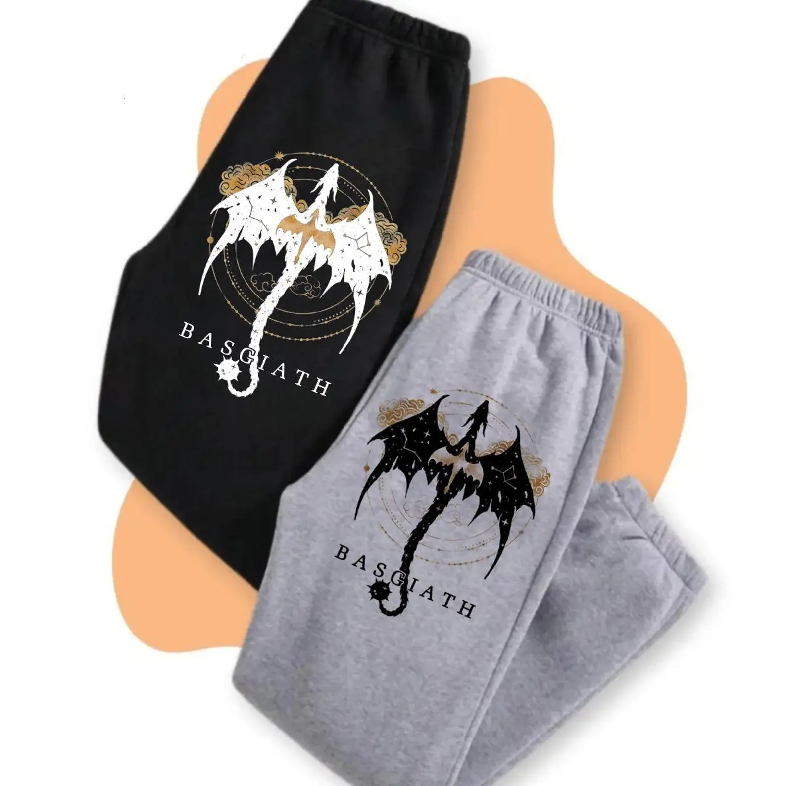 Vintage Fourth Wing Inspired Dragon Graphic Sweatpants, Fantasy Reader Joggers, Unisex Lounge Pants
