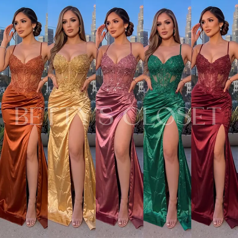 Princesa Embroidered Sequin Bustier Lace Up Back Gown
