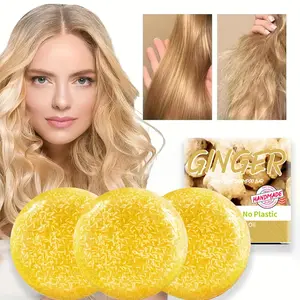 3pcs Ginger Soap Set, Deep Moisturizing Shampoo Bar, Haircare, Contains Ginger Root Extract, No Sls/soe, Suitable for All Hair Types