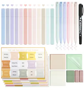 Bible Journaling Kit, Colored Bible Study Supplies, 12 Pastel No Bleed Highlighters and 6 Colored Pens, Transparent Sticky Notes and Bible Tabs Set and More, Book Annotation Kit for Women & Men