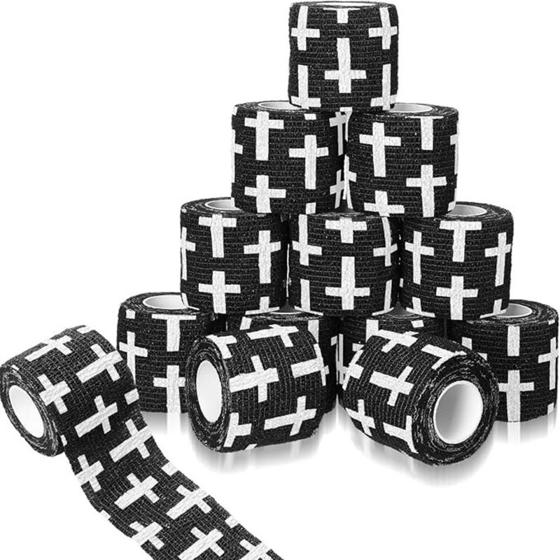 12 Pack Christian Athletic Sports Tape – 2" x 5 Yards Self-Adhesive Tape Support for Wrist, Ankle, Baseball & Football