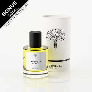 Eternal Perfume Oils - Lavender Latte Perfume Oil for Men & Women, 50ml with Bonus 30ml Bottle of Your Choice Eternal Perfume Oils - Lavender Latte Perfume Oil for Men & Women, 50ml with Bonus 30ml Bottle of Your Choice