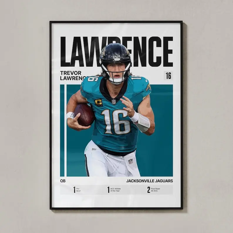 Trevor Lawrence #16 Poster, Gift For Football Fans