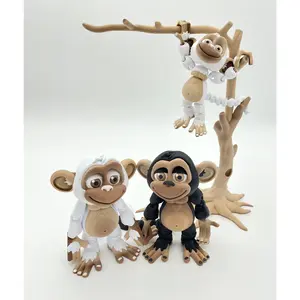 Monkey -  Articulated Flexi Fidget 3D Printed Collectible Figurines Collectible Room Decor