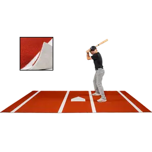 6 × 12 Proball Baseball Hitting Mat - Clay Poly, Inlaid Plate, Flexible 5mm Foam