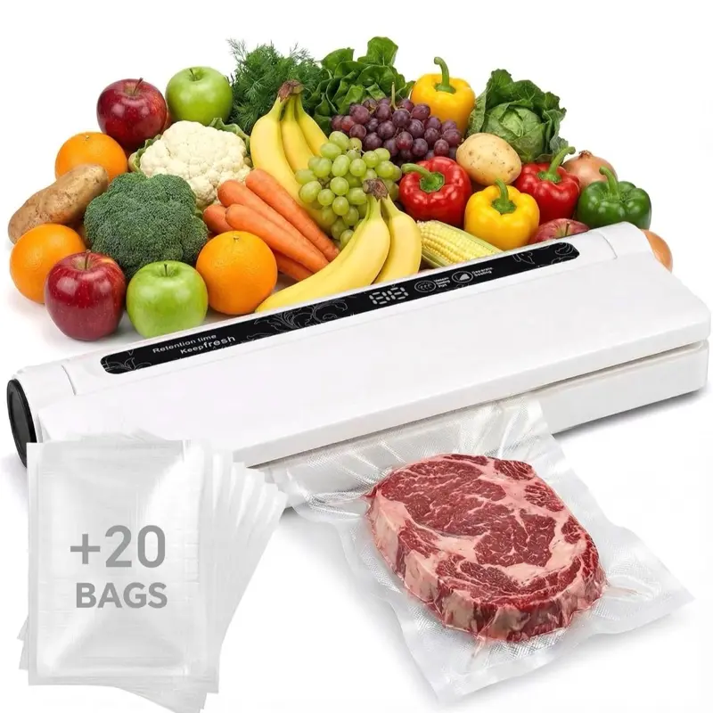 Food Vacuum Sealer for Preserving Freshness of Fruits, Vegetables, and Meats with 20 vacuum bags