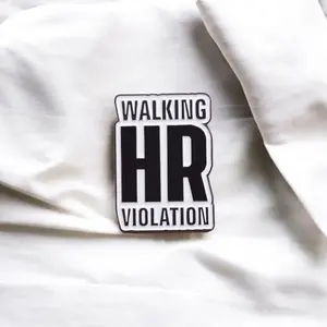 Walking HR Violation Funny Enamel Pin – Sarcastic Work Humor Gift for Office Rebels & HR Nightmares