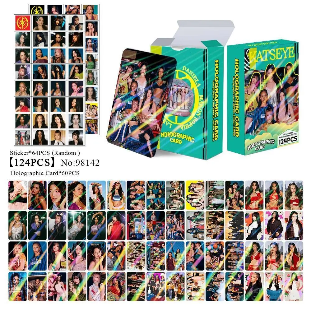124Pcs/Set Kpop Idol KATSEYE New Album Laser HD Printd Lomo Cards MANON SOPHIA DANIELA LARA MEGAN Photocards Sticker Fans Gifts@