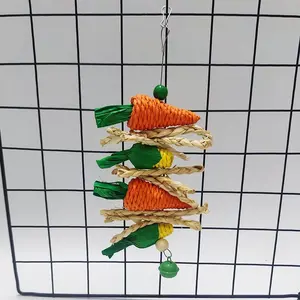 Carrot Design Hanging Toy, Interactive Pet Teething Toy, Small Animal Supplies for Chinchilla, Hamster, Rabbit, Bird