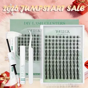 YOULUCK Demon Wink DIY Lash Extension Kit Clusters Individual Lashes Wispy Volume Set Beginner Friendly Lash Bond & Seal Tweezer for Home Makeup