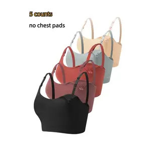 Solid Ribbed Adjustable Strap Wireless Bra, Comfort Maternity Lingerie Bra for Women, Maternity Lingeries for All Seasons, Underwear