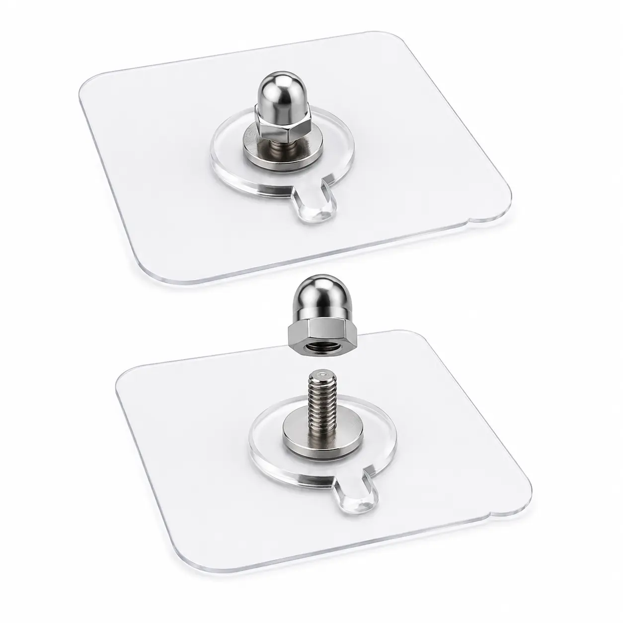 20/40 PCS Acrylic Photo Hooks –  Stainless Steel & Ceramic Self-Adhesive, Smooth Lightweight Wall-Mount for Room Decor & Organizer, Easy Installation,Perfect for Photos, Keys, Jewelry & Lightweight Items, Versatile Home Accessory
