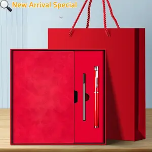 1 notebook set, pen+pen core, single book and set selection, meeting notebook, notepad, skin sensitive and color changing PU material cover, containing 100 pages, A5 work notebook gift box set, Teacher's Day gift for school good items