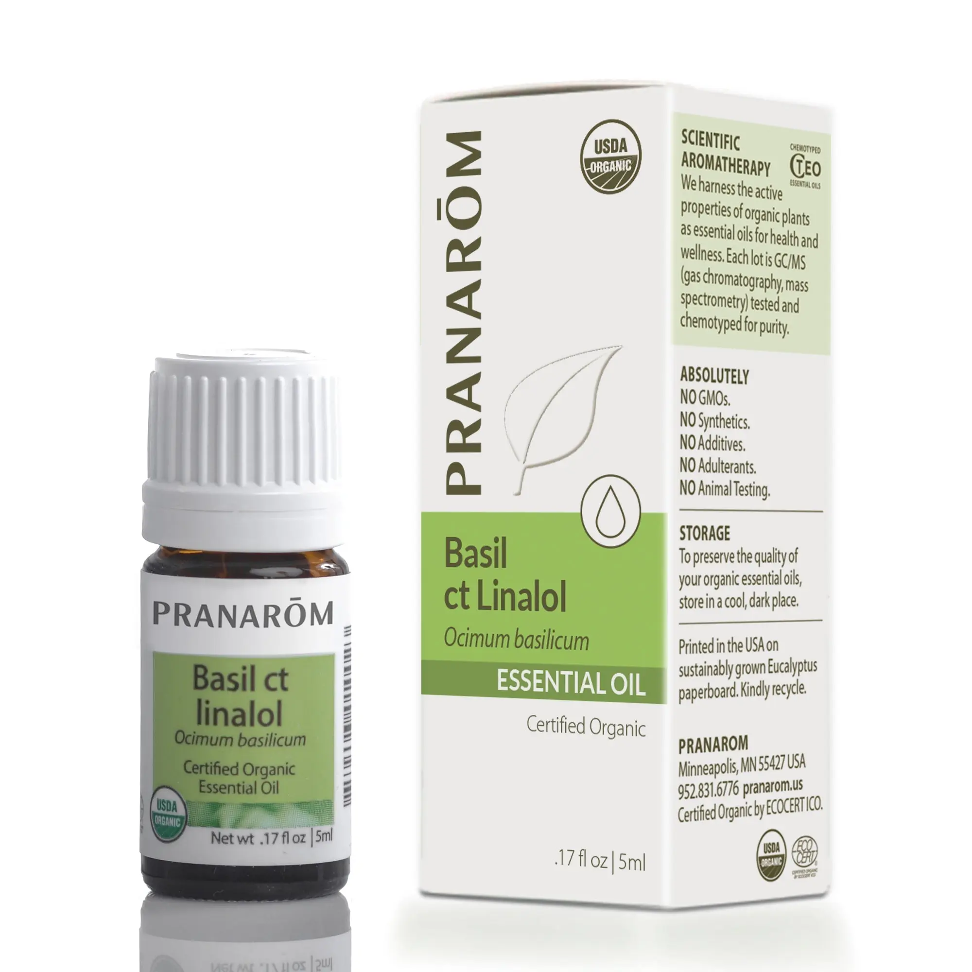 Pranarom Basil ct Linalol Essential Oil – Bio | Certified Organic Stress Relief & Digestive Oil