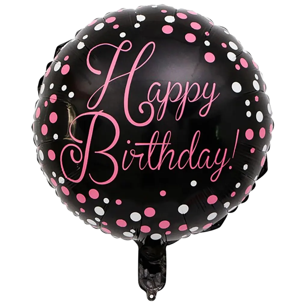 Happy Birthday 18-inch Helium Foil Balloon - Black