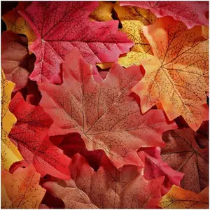 300 Pieces Artificial Autumn Maple Leaves for Thanksgiving and Fall Decorations, Multicolored Leaf Mix for Weddings and Scrapbooking