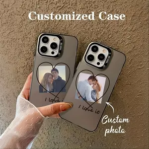 Valentine's Day Exclusive Custom DIY Sexy Sweetheart Photo Transparent Soft Phone Case/Cover, Couple/Family/Baby/Pet Portrait Design for Weddings, Compatible with iPhone 11/12/13/14/15/16/17Pro Max, Vibrant Case - Black