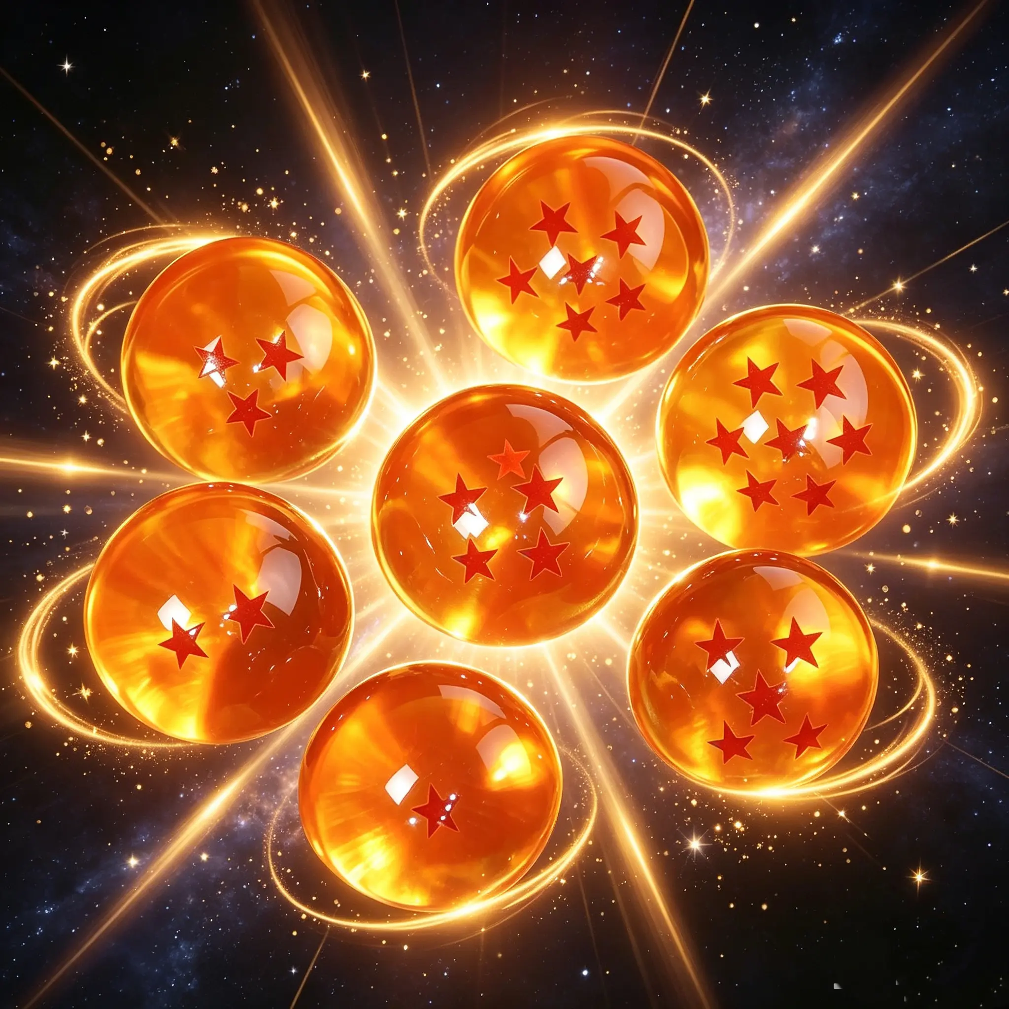 Newly Upgraded 7Pcs 43MM Dragon Balls, Collectible Transparent Acrylic Resin Crystal Spheres Complete Set With Premium Gift Box campingessentials