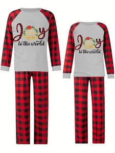 Christmas Couple Christmas matching Pajama set, holiday pajamas, seasonal home wear, casual sleep set, Comfortable couple set, long-sleeved top and shorts
