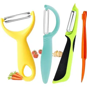 4Pcs Stainless Steel Vegetable Peeler Set,Potato Peeler Set,Household Portable Peeling Processor Peeler Tool Suitable For Fruits Pears Carrots Kitchen Small Tools Universal Peeling Accessories Tableware,Hand Tools Kits,Springtok