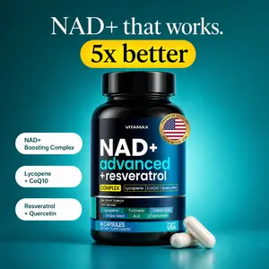 NAD Supplement Extra Strength - Liposomal + Resveratrol for Women & Men, CoQ10, Alpha Lipoic Acid – High Purity Anti-Aging, Energy & Regeneration – 60ct