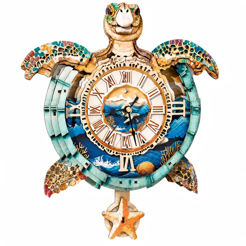3D Wooden Clock Puzzle Kit - 8 styles,Dragon, Dachshund, Butterfly, Owl ,Turtle Designs & Halloween Cottage, DIY Roman Numeral Pendulum Clock, Interactive Multi-Piece Classic 3-D Puzzles, Boredom Buster, Unique Gifts, Creative Desk & Home Decor