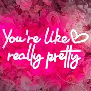 You are like really pretty Neon Sign, USB Powered Dimmable Wall Decor, Bedroom Lighting, Heart-Shaped LED Light for Teen Girls' Room, Dorm Style Decoration