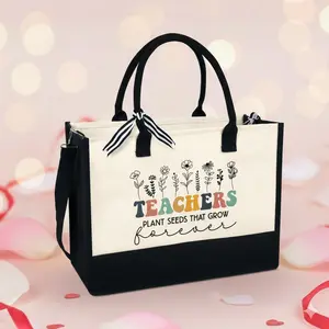 Teachers Plant Seeds That Grow Forever Tote Bag - Xmas Gift For Teacher, Christmas Tote Bag Gift Idea TPT1529TNB