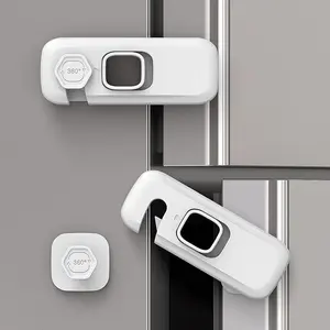 Baby Proofing Fridge Locks for Kids, 5 Pack Pet&Child Safety Refrigerator Lock for Kids, Child Proof Freezer Lock for Residential Garage Fridge Camper RV Refrigerator, Fridge Door Latch, White