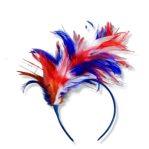 Patriotic Feather Headband - Red, White & Blue, Stars and Stripes