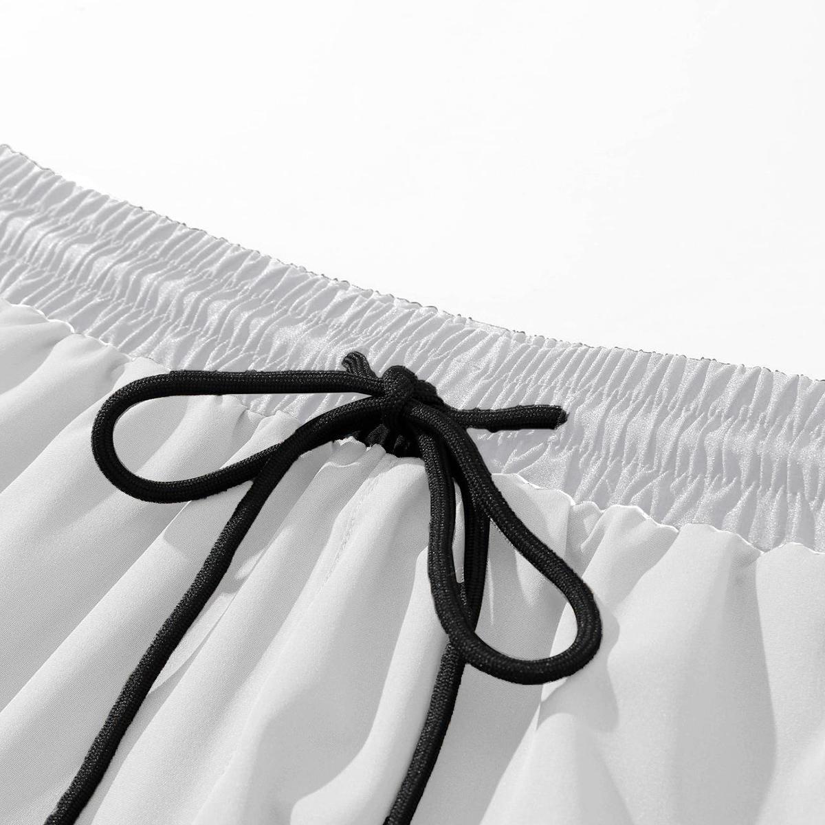 Men’s casual minimalist comfortable shorts with letter print pockets and drawstring; quick-dry, elastic waistband shorts for summer outdoor fitness—ideal for gym workouts and training.