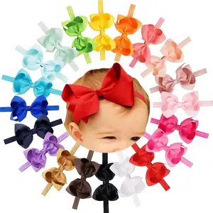 Girls Headbands Grosgrain Ribbon 4.5" Hair Bows Headband Big Bow Hair Bands for  Pack of 20