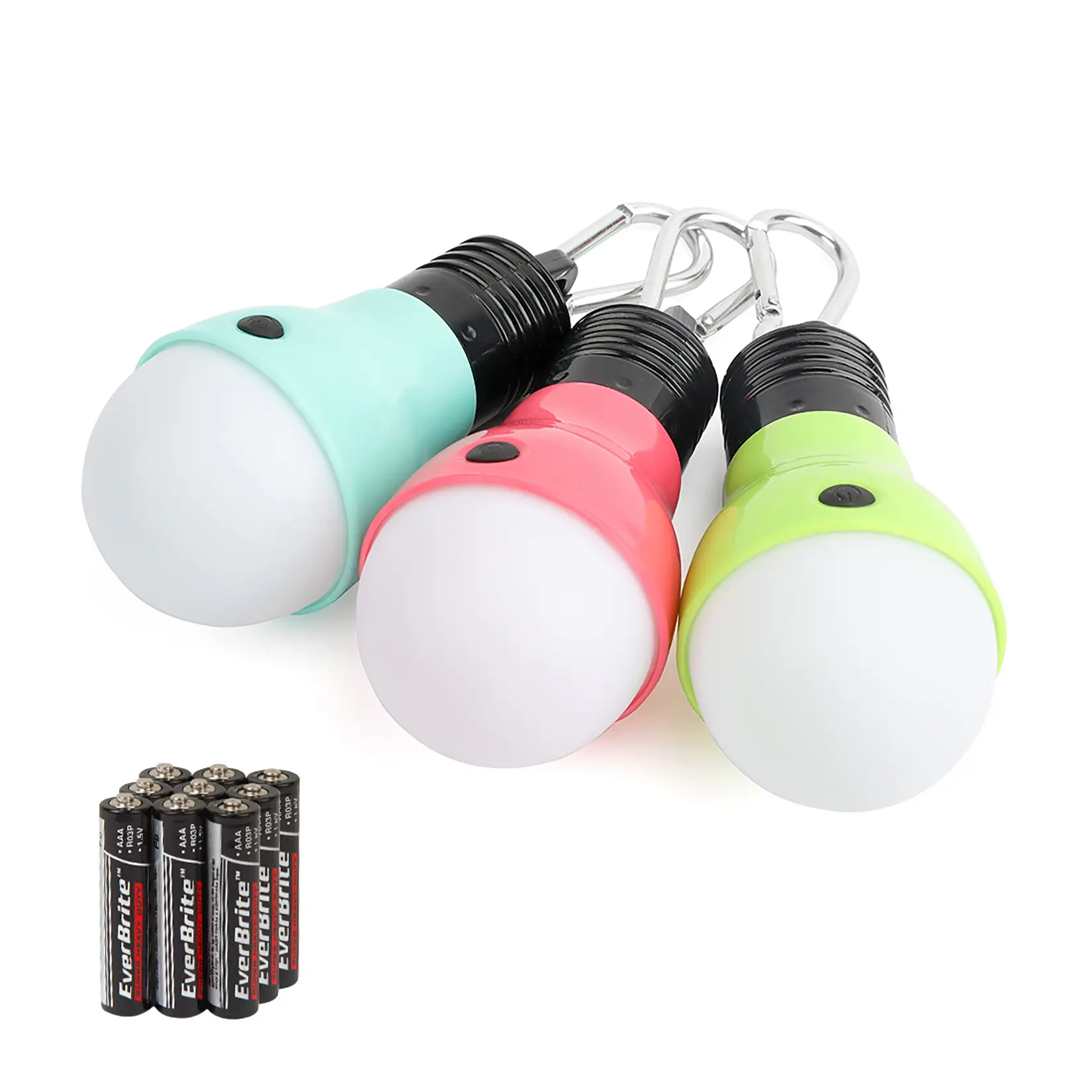 #fathersdaygift EverBrite 3-Pack Camping Lights - 3 Lighting Modes, Portable LED Bulbs Ideal for Kids’ Adventure Activities, Backpacking, Camping, Picnic, Emergency and More, 3 x AAA Batteries Included