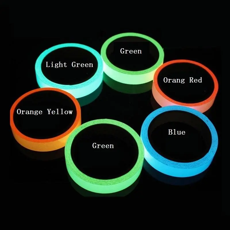 Self Adhesive Fluorescent Night Sticker Tape, Luminous Glow in the Dark, Safety Security, Home Decoration, Warning Adhesive