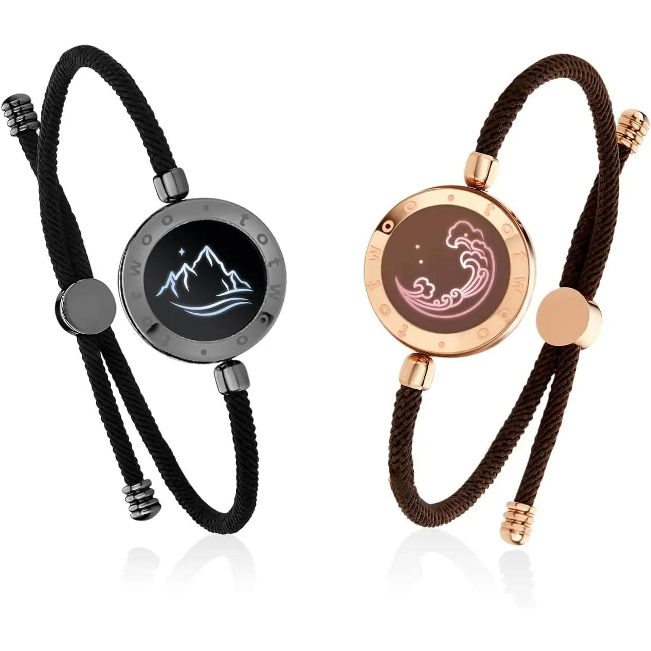 Long Distance  Bracelets for Couples, Light up & Vibration for Love - Women's Fashion  , Romantic  for Girlfriend, -to-  Pairing via App