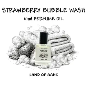 STRAWBERRY BUBBLE WASH 10ml Perfume Oil - Roll On Rollerball Roller Strawberry Bubble Gum Laundry Clean Fresh Fruity Fun Spring Summer Scent