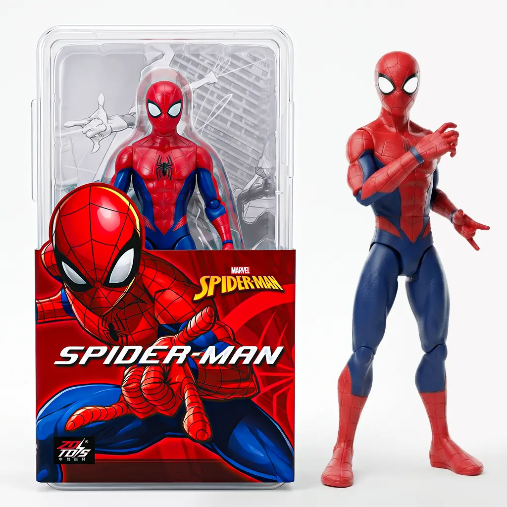 Marvel PVC Collectible Figure Series, Clear PP Gift Box, Partially Articulated for Shelf Display, Desk Décor, and Gifting; 4 Character Options